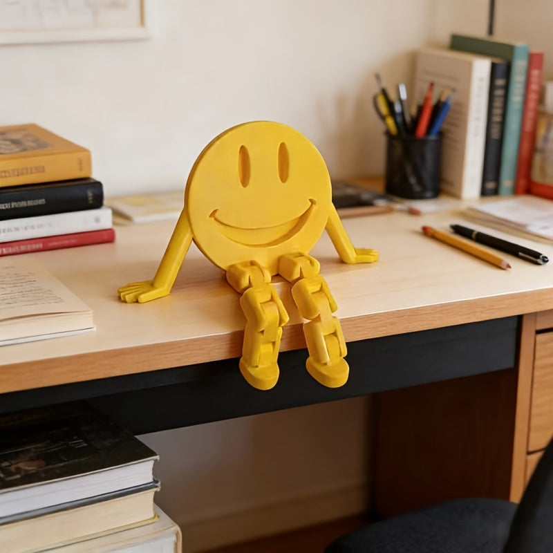 Tnessential Small Yellow Smiley Face Ornament for Your Desk 3D Decor