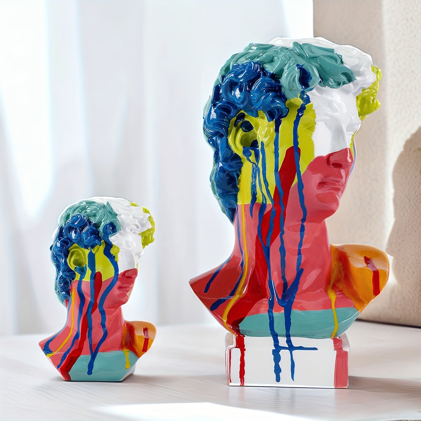 Tnessential David Head Resin Statue for 3D Decor