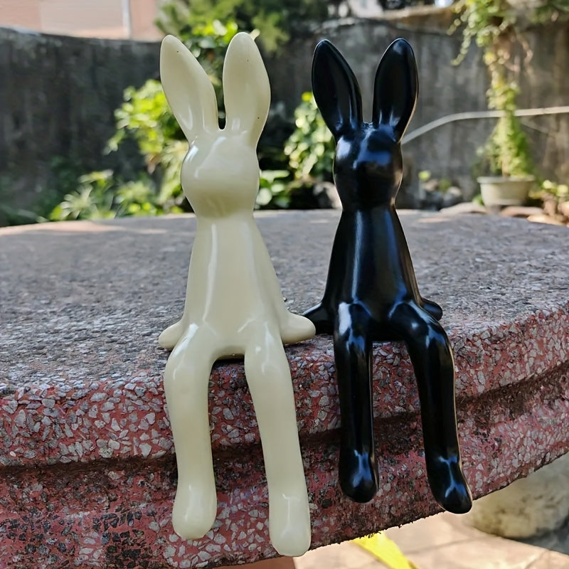 Tnessential Creative Cute Healing Animal Sculpture Cute Sitting Rabbit 3D Decor