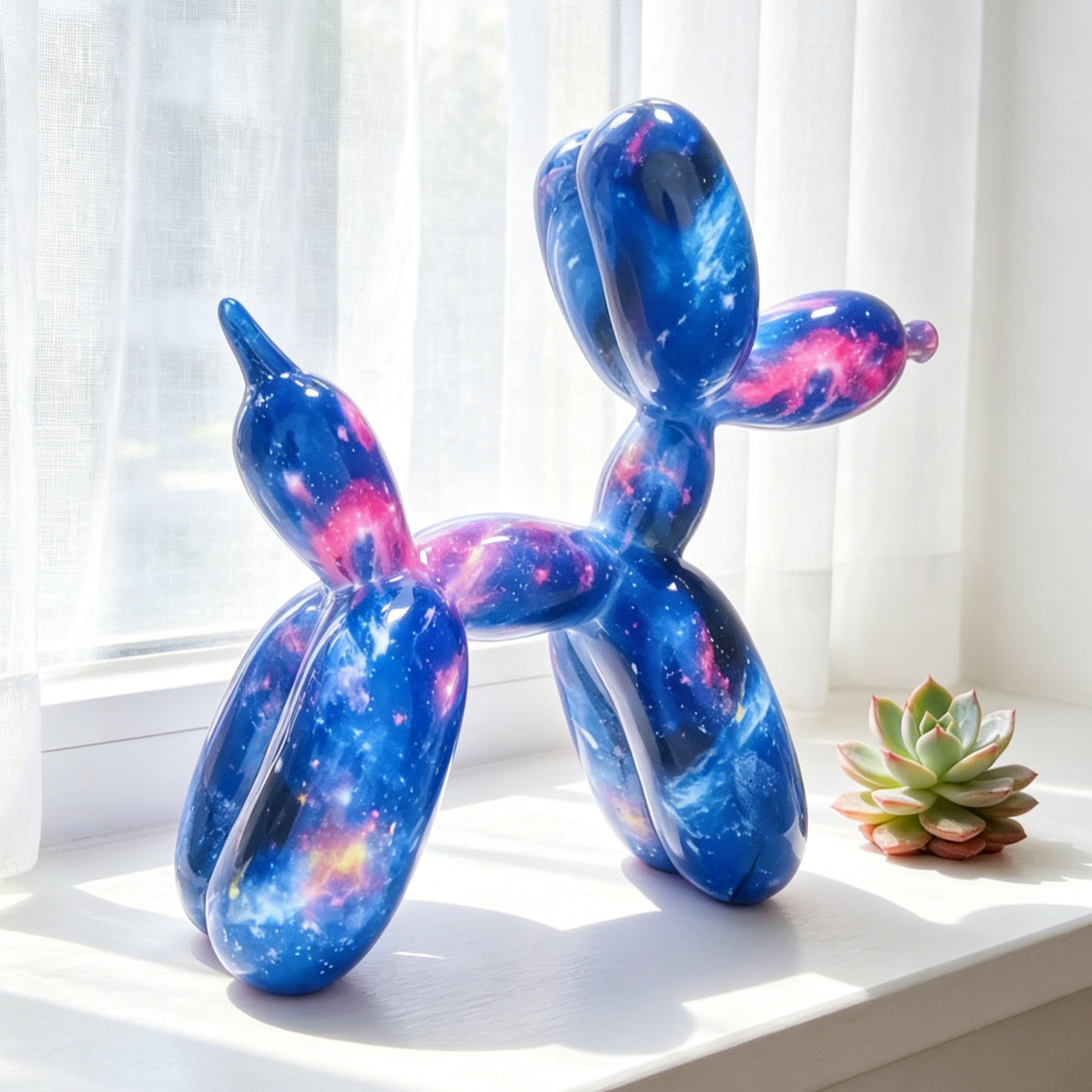 Tnessential Starry Sky Balloon Dog Sculpture Animal Statue Ation 3D Decor