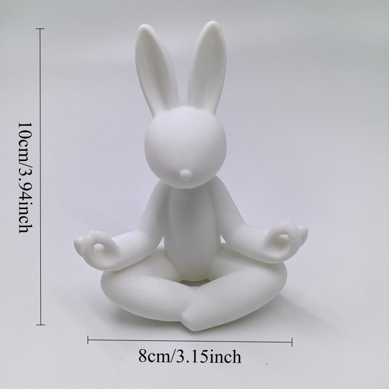 Tnessential Easter Meditation Rabbit Figurine Ornament 3D Decor