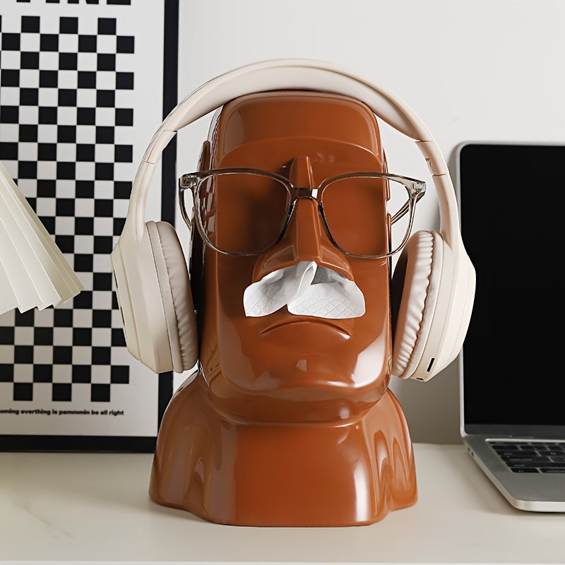 Tnessential Creative Moai Head Tissue Box 3D Decor