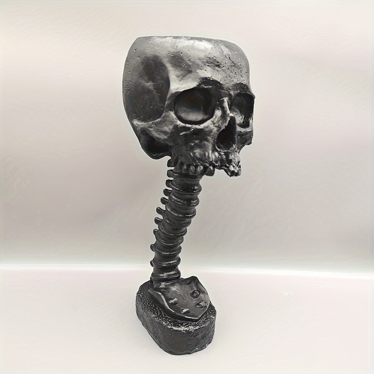 Tnessential Halloween Holiday Party Garden Resin Skull Spine Flower Pot 3D Decor
