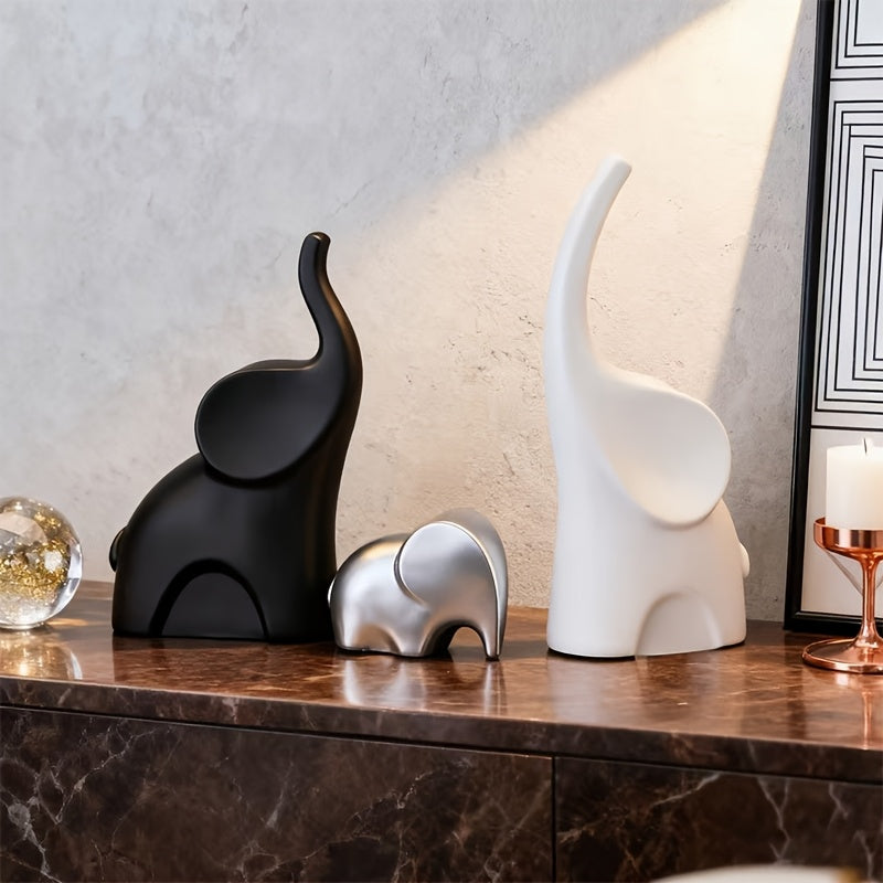 Tnessential Modern Minimalist Elephant Figurine for a Family of Three 3D Decor