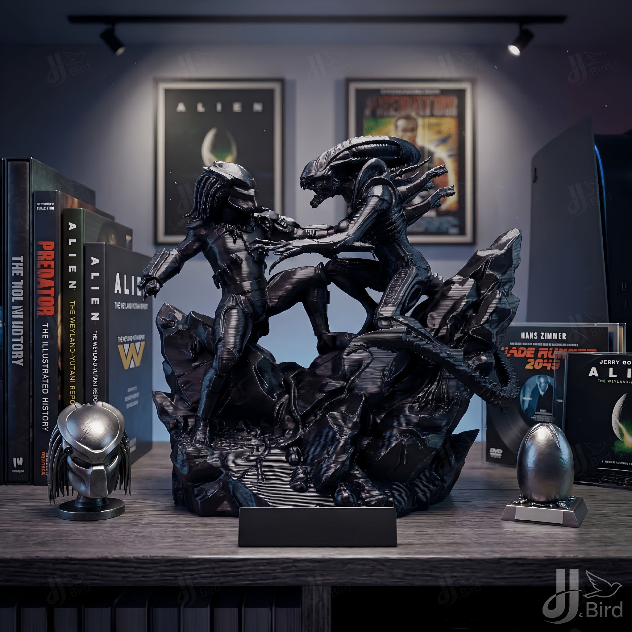 Tnessential Alien Hunter VS Alien Monster Ornament 3D Decor