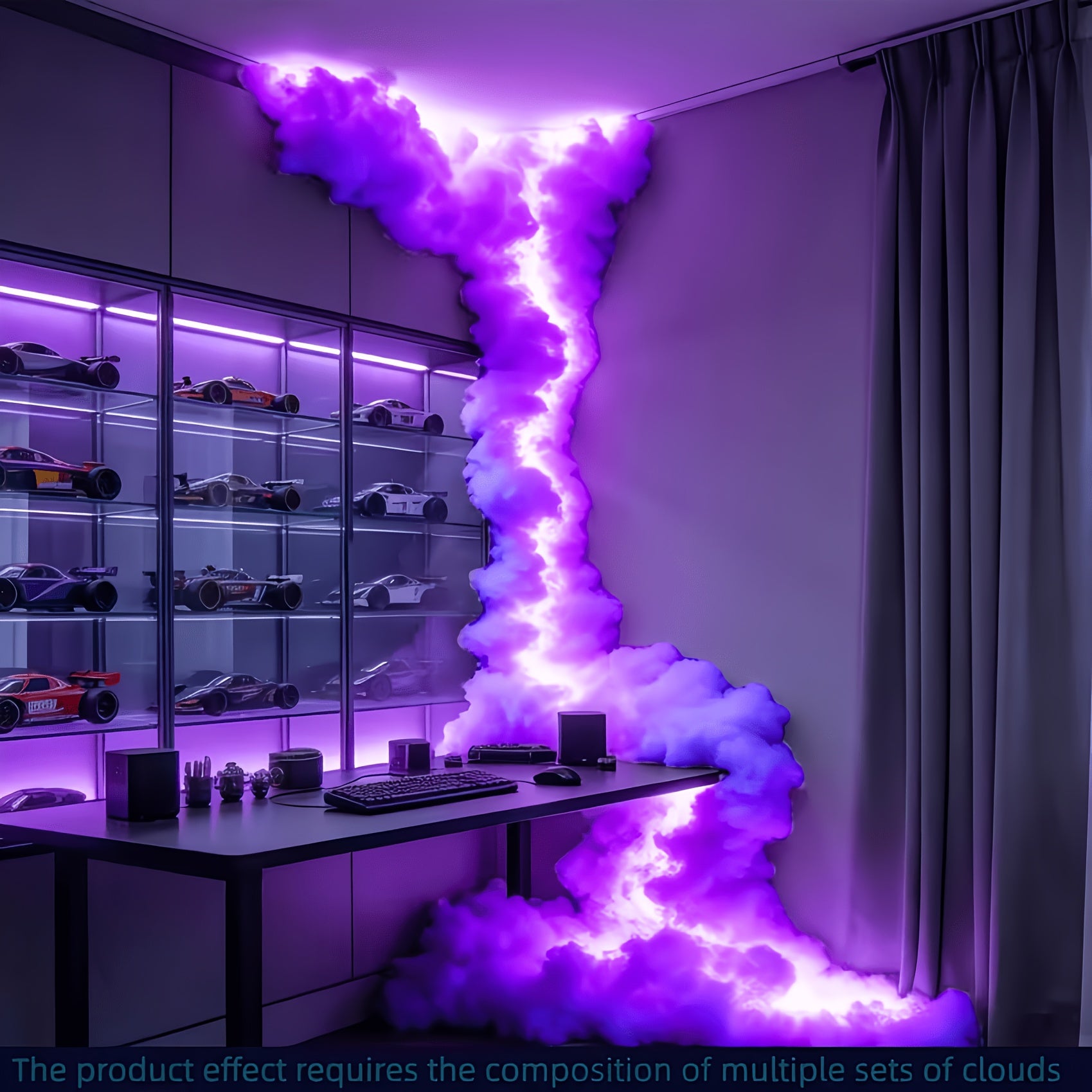 Tnessential 78 Meter Glowing 3D Lightning Thundercloud Light 3D Decor