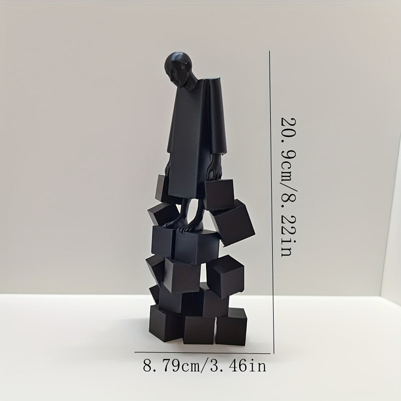 Tnessential Modern Abstract Sculpture: Man Carrying Heavy Load 3D Decor