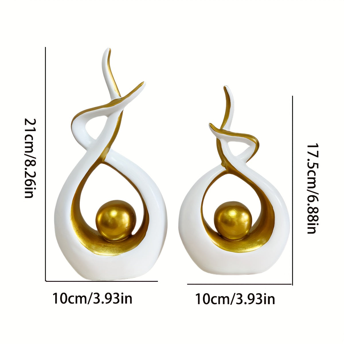 Tnessential Modern Flame Art Abstract Geometric Sculpture Set 3D Decor