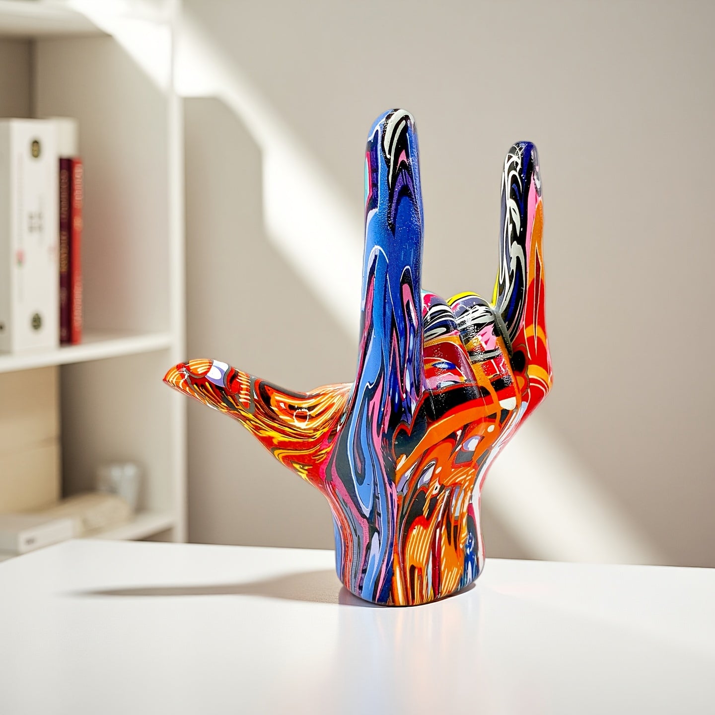 Tnessential Colorful Abstract Rock Hand Figurine 3D Decor