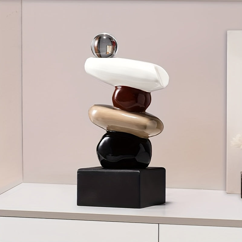Tnessential Abstract Stone-shaped Statue Ornaments 3D Decor