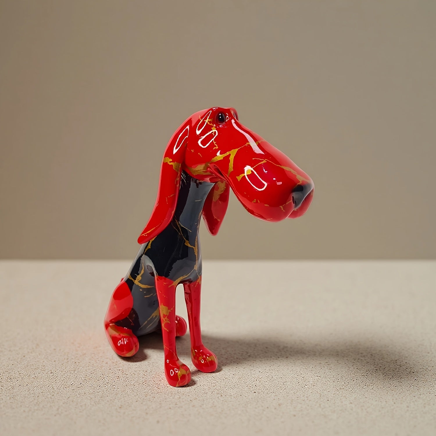 Tnessential Abstract Shaped Large Mouth Sausage Dog Statue Ornament 3D Decor