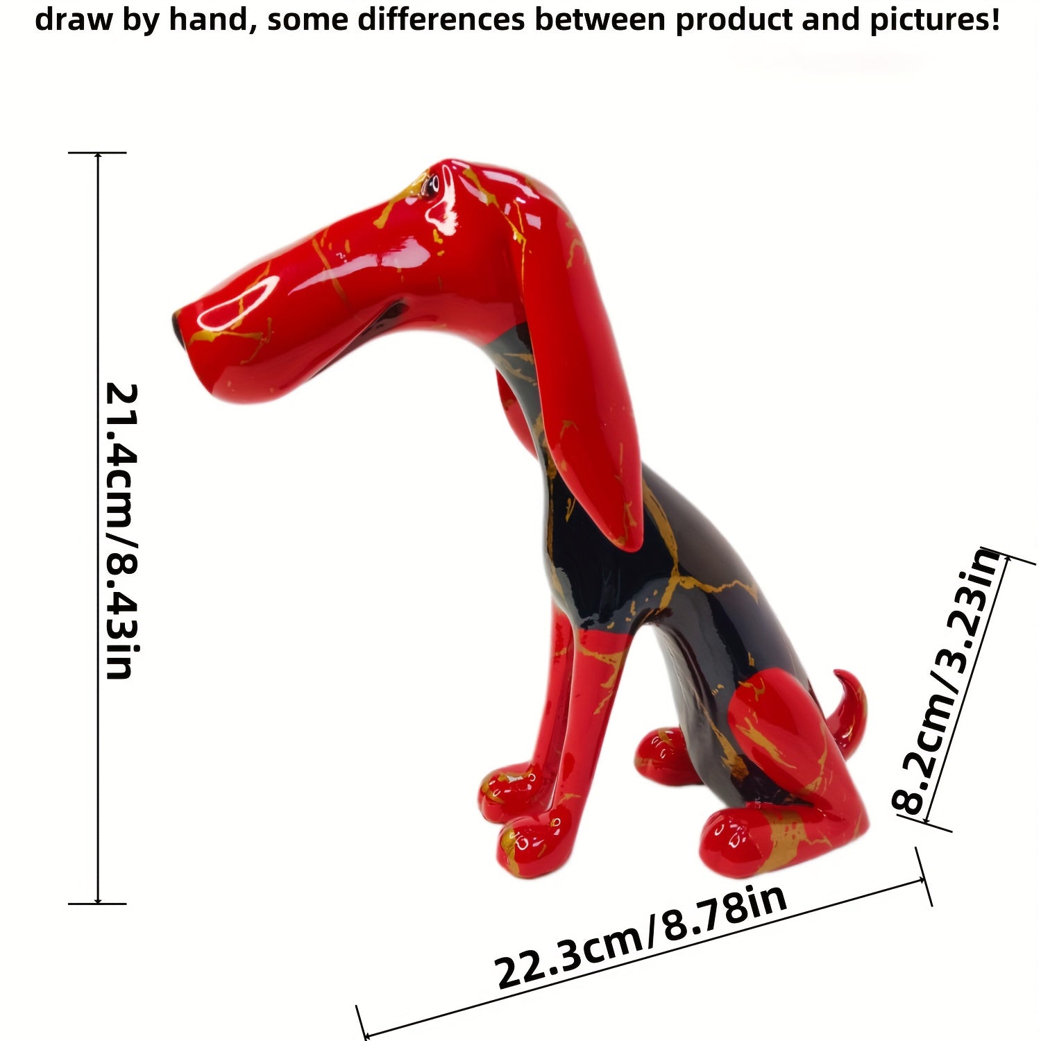 Tnessential 1pc Abstract Resin Dachshund Dog 3D Decor