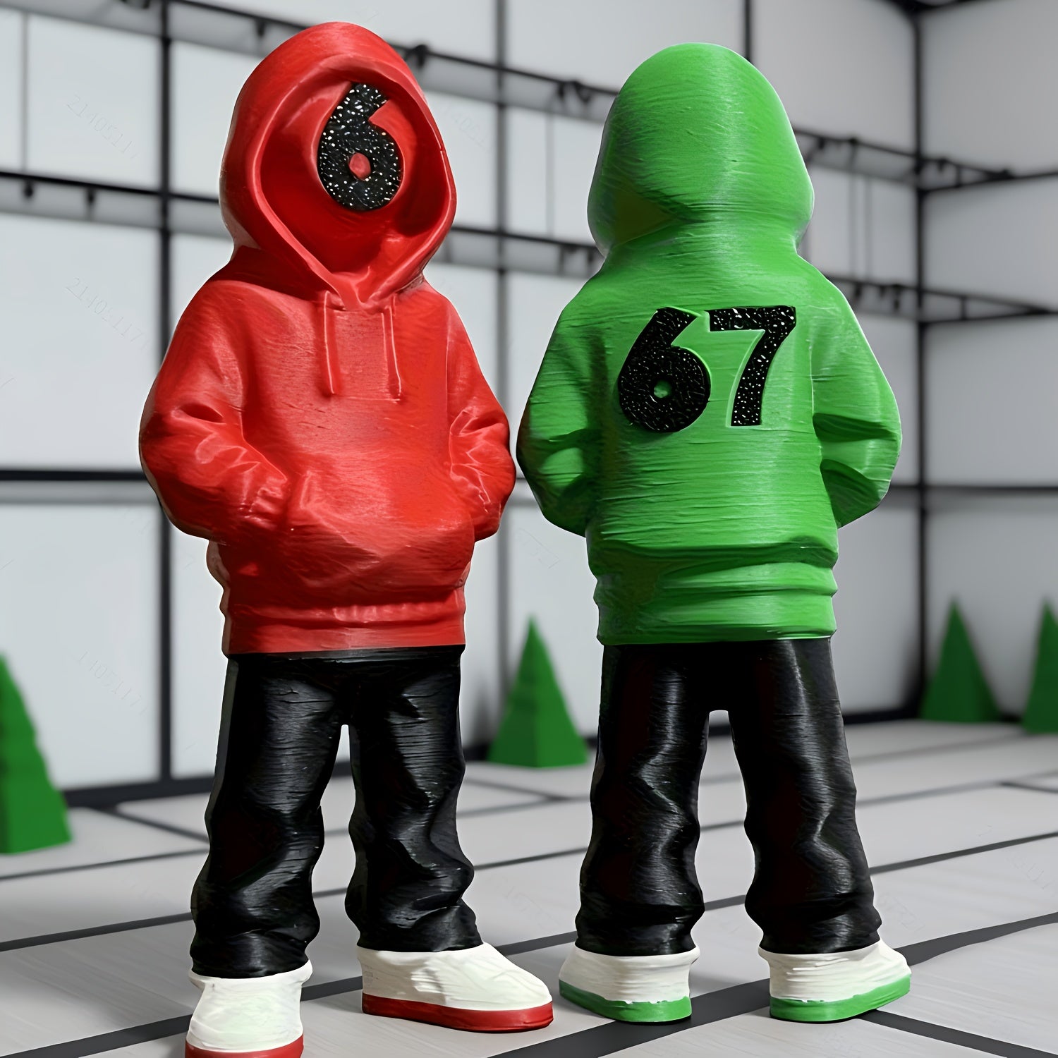 Tnessential 3D Printed Digital Human Figure Ornament Set 3D Decor