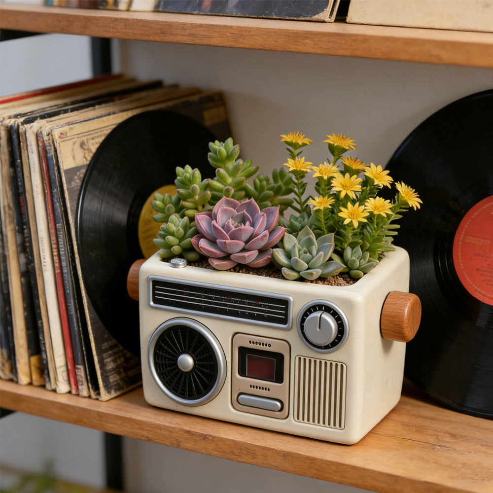 Tnessential Retro Radio Succulent Planter Silicone Mold 3D Decor