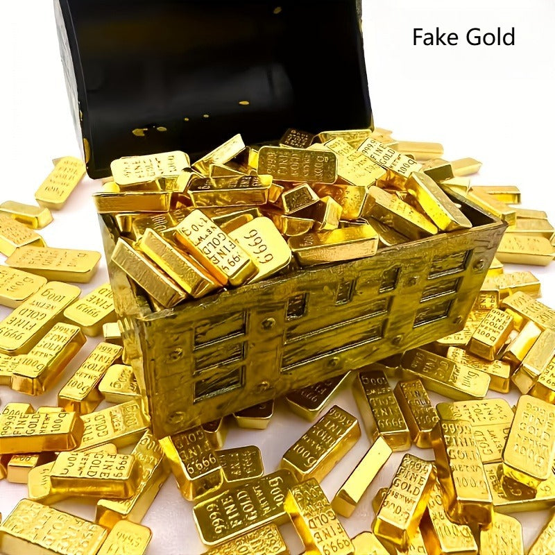 Tnessential Ultra-realistic Mini Golden Bar Simulated Ingot Model Set 3D Decor