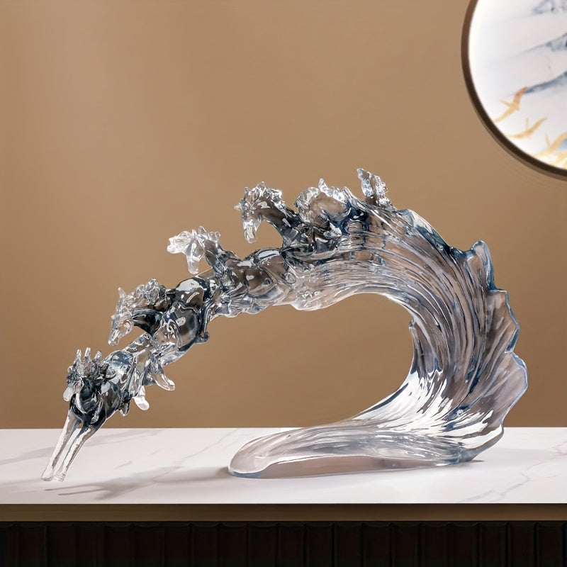 Tnessential New Year Collectible Figurine: 1pc Transparent Resin Feng 3D Decor