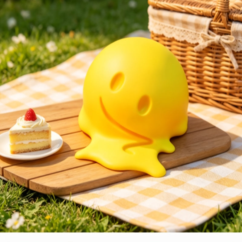 Tnessential Printed Melting Joyful Face Figurine 3D Decor