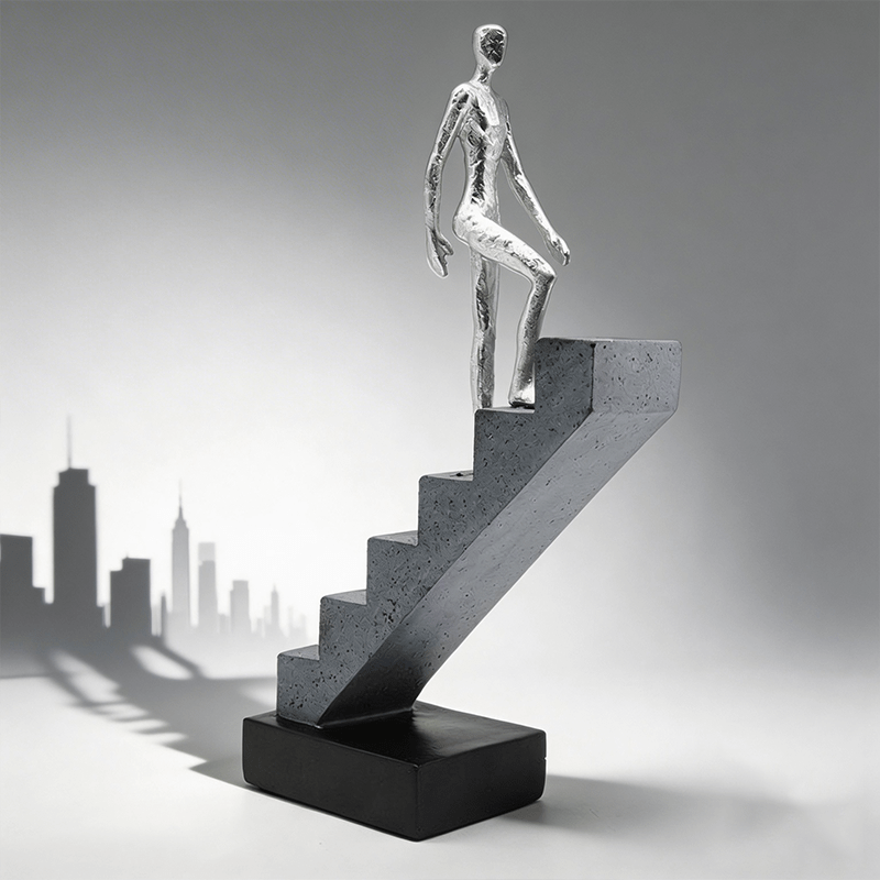 Tnessential Collectible Architectural Climbing Staircase Figure Statue 3D Decor