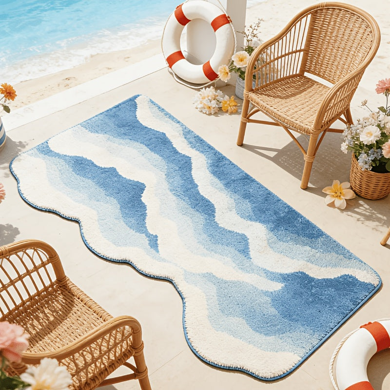 LIGHT BLUE IRREGULAR RUG view 2