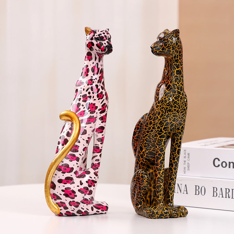 Tnessential Resin Leopard Statue Ornament 3D Decor