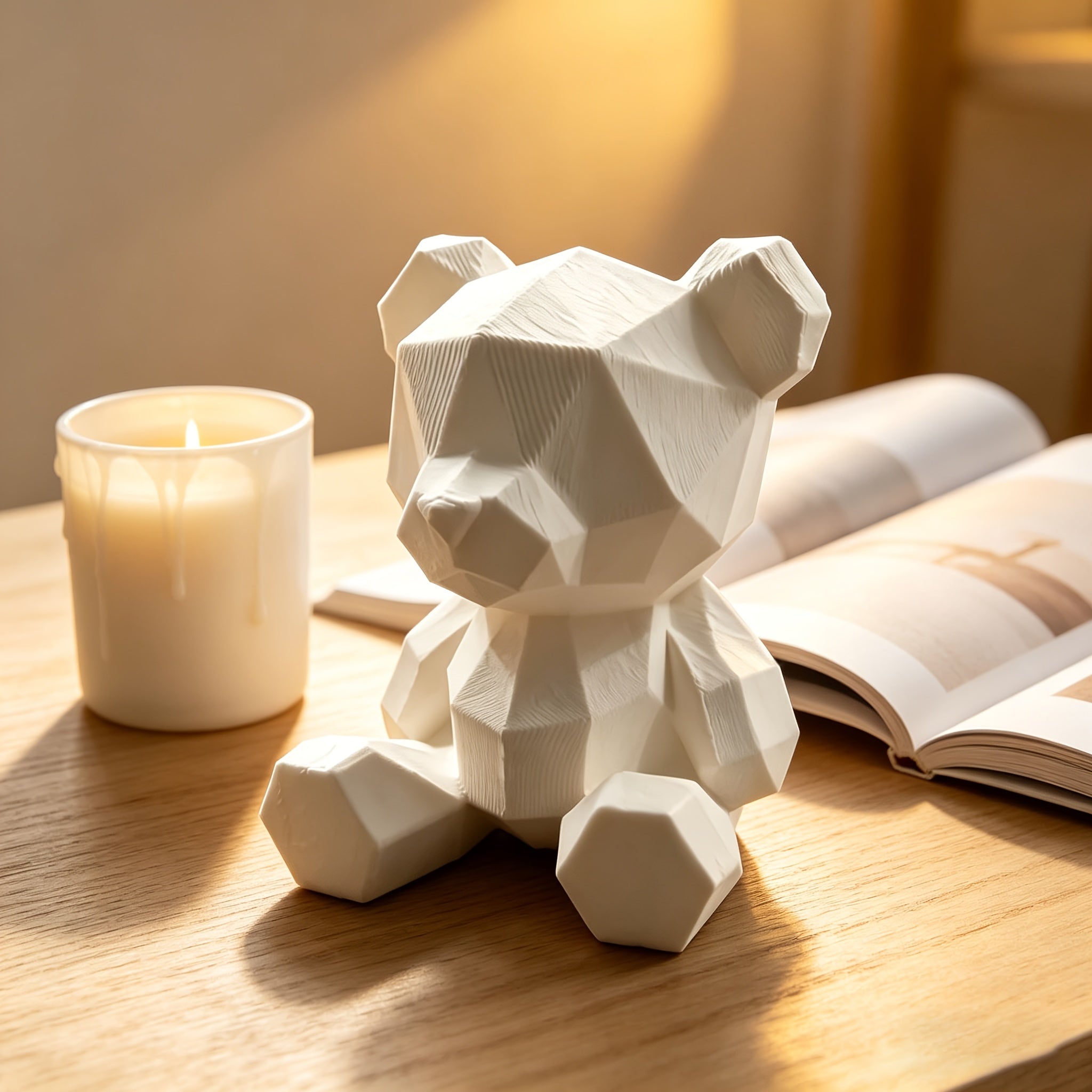 Tnessential Three-dimensional Printing Low Polygon Bear Statue 3D Decor