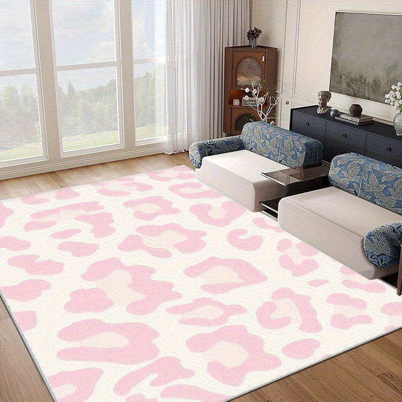 LIGHT PINK LEOPARD PRINT RUG view 3