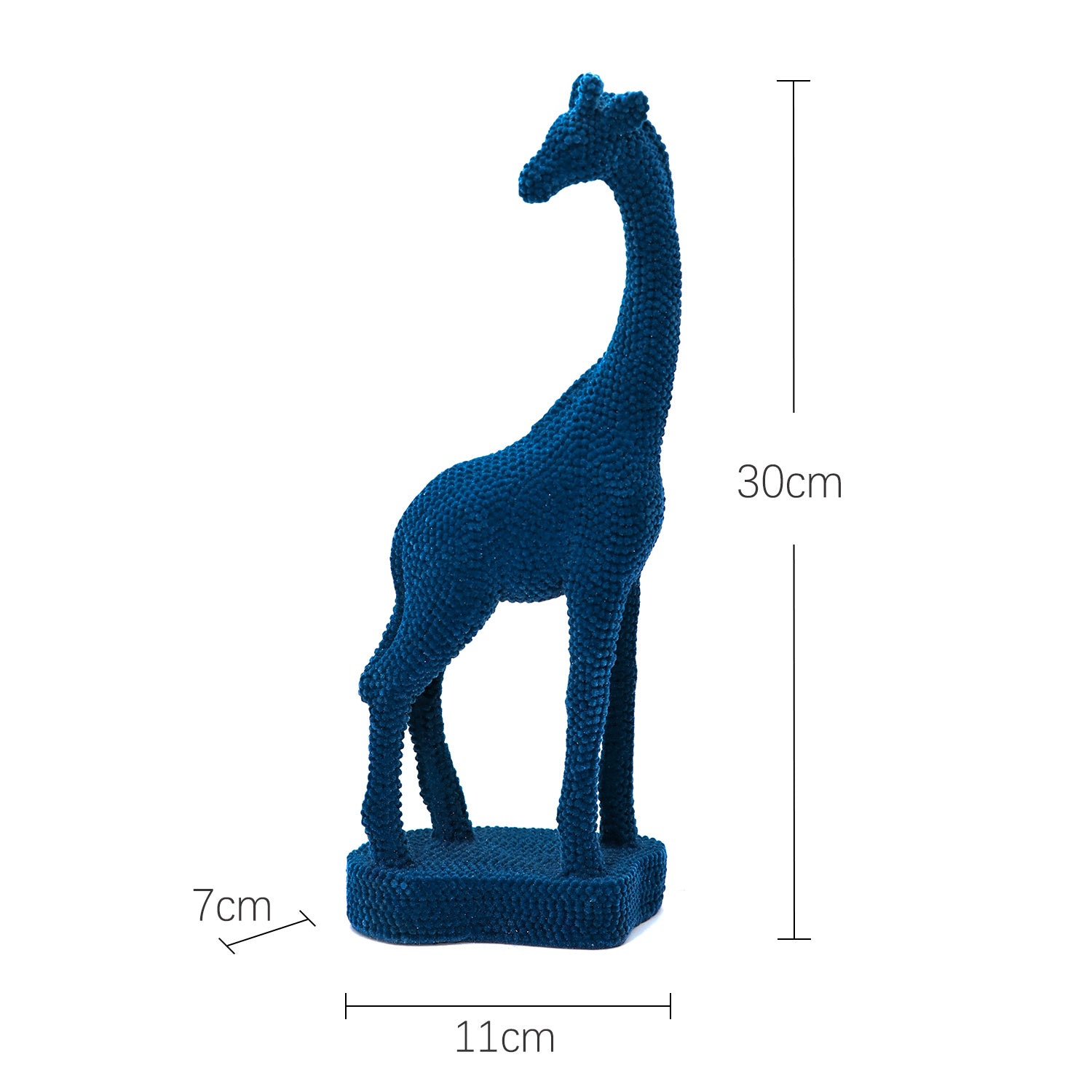 Tnessential Cm Blue and Red Flocked Giraffe Ornament 3D Decor