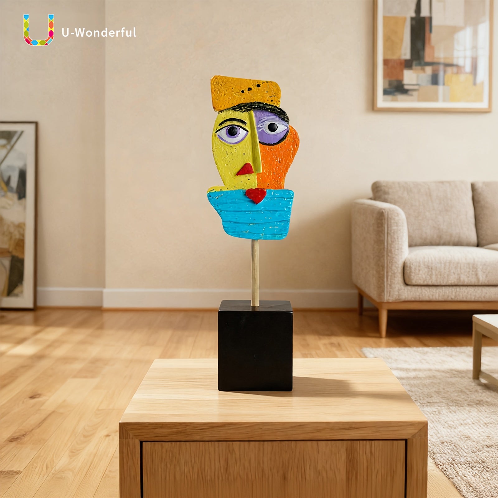 Tnessential U WONDERFUL Handmade Modern Abstract Face Sculpture Statue 3D Decor