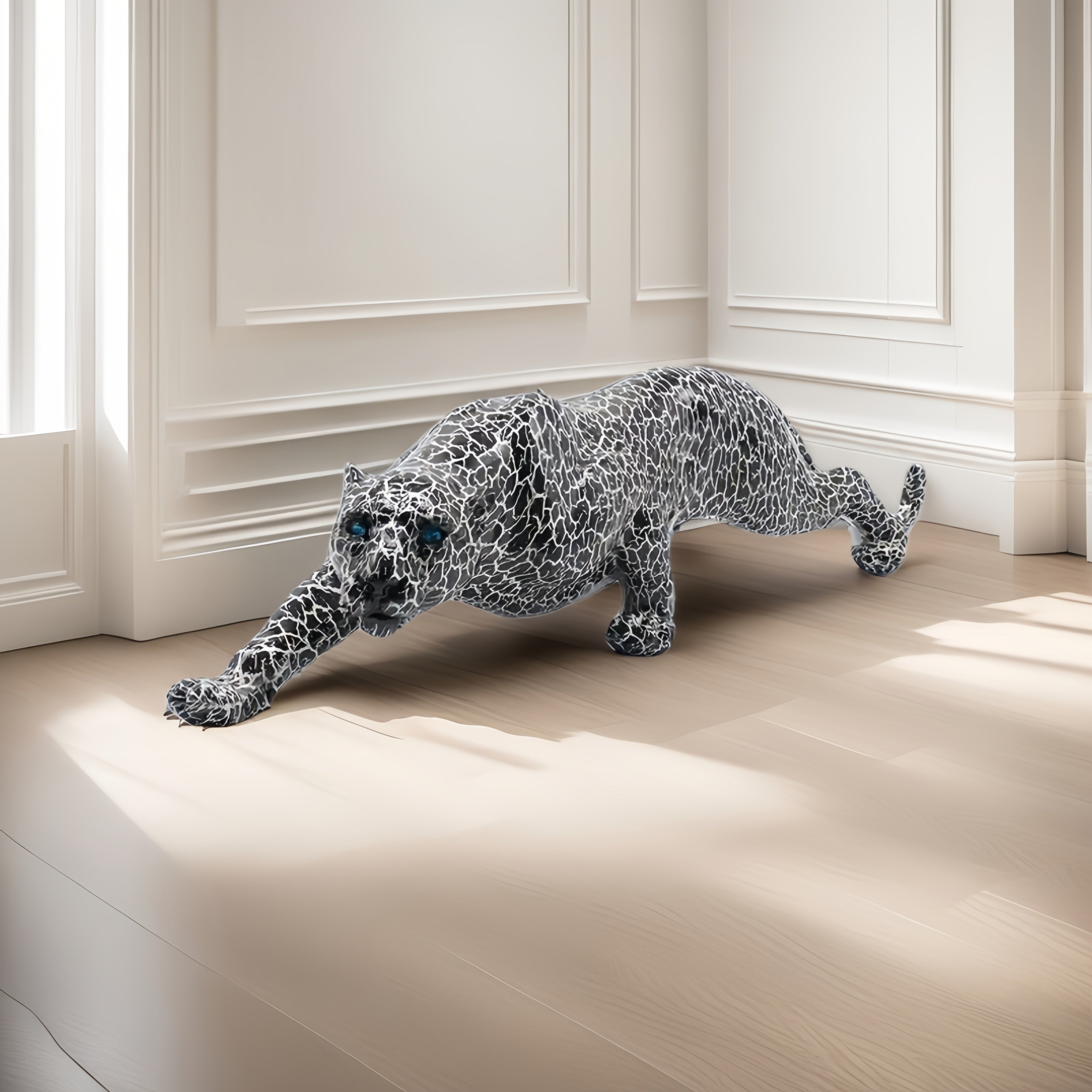Tnessential Vibrant Graffiti Leopard Figurine 3D Decor