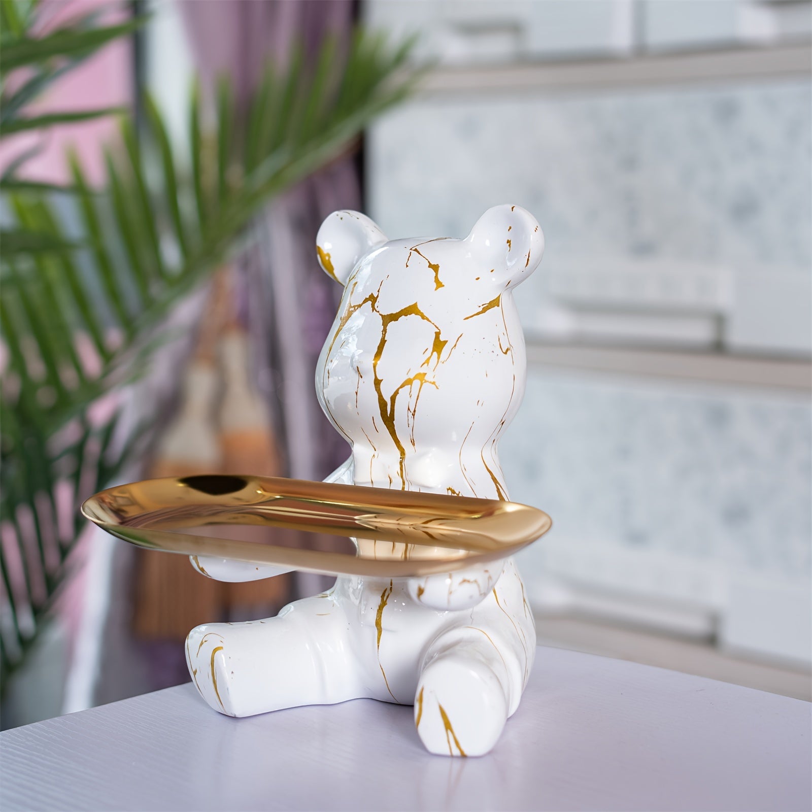 Tnessential Resin Bear Tray Statue 3D Decor