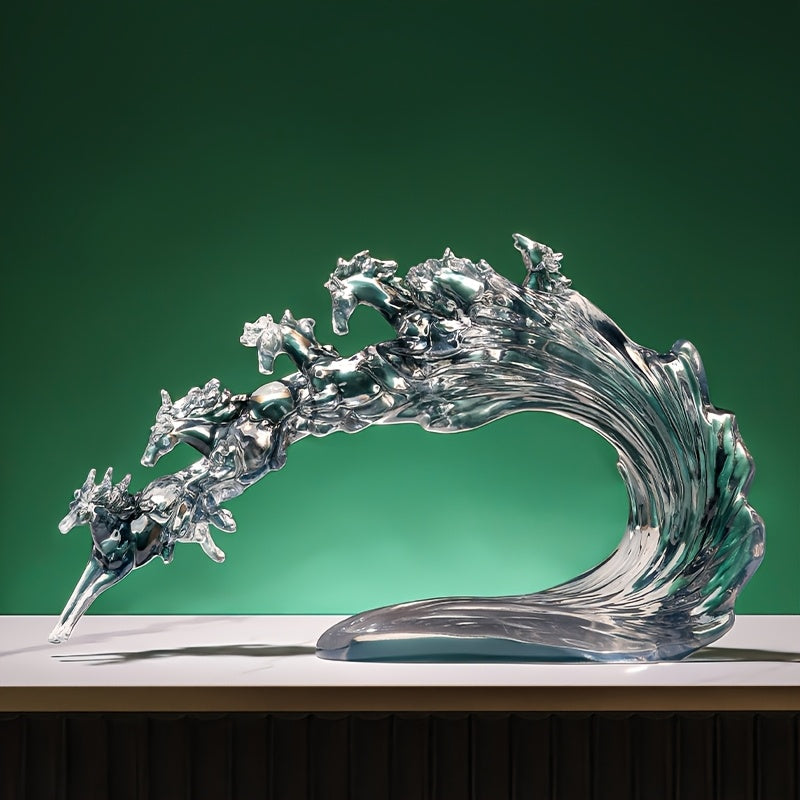 Tnessential New Year Collectible Figurine: 1pc Transparent Resin Feng 3D Decor