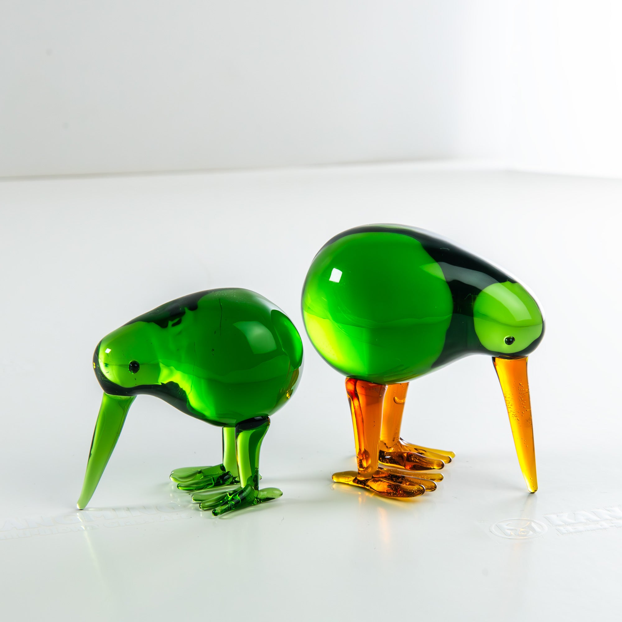 Tnessential Handmade Green Kiwi Bird Glass Figurines 3D Decor