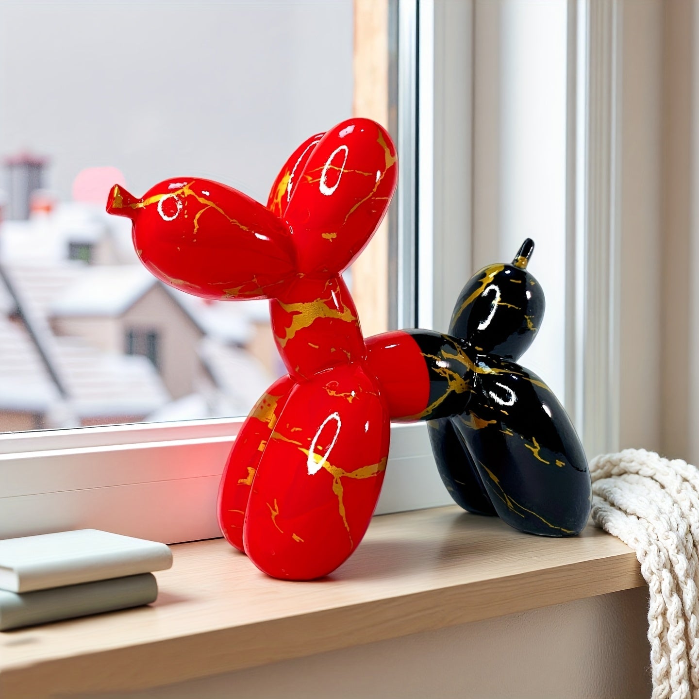 Tnessential Collectible Figurines 1pc Adorable Balloon Dog Statue for 3D Decor