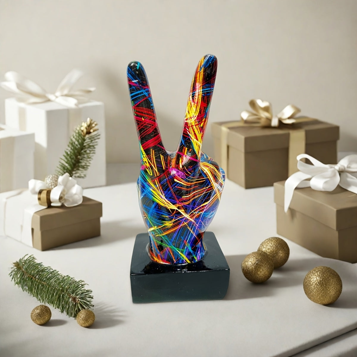 Tnessential Unique Resin Hand Gesture Statue 3D Decor