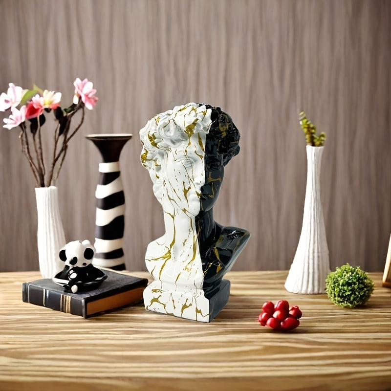 Tnessential Black Golden Greek Michelangelo David Statue 3D Decor