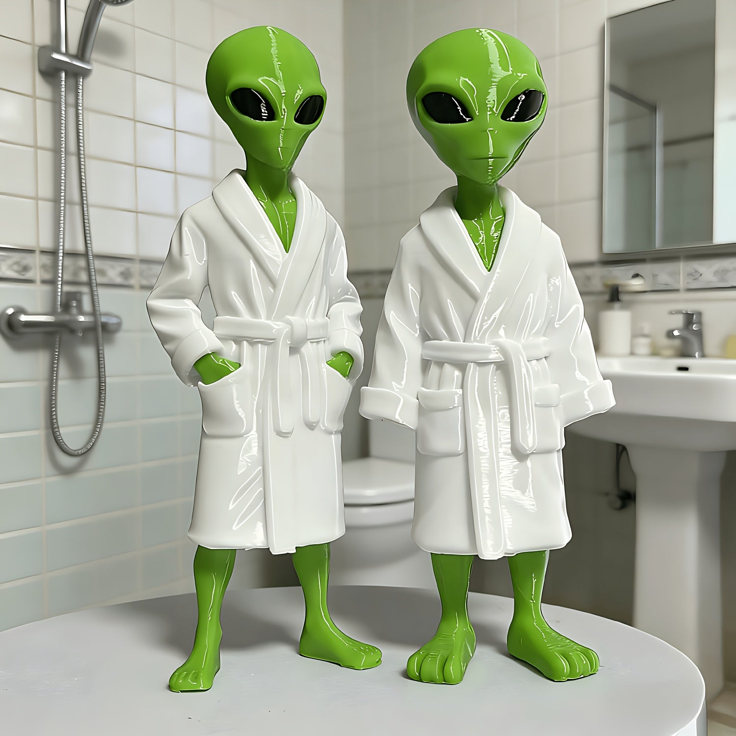 Tnessential Alien Decor Ornament Wearing Robe 3D Decor