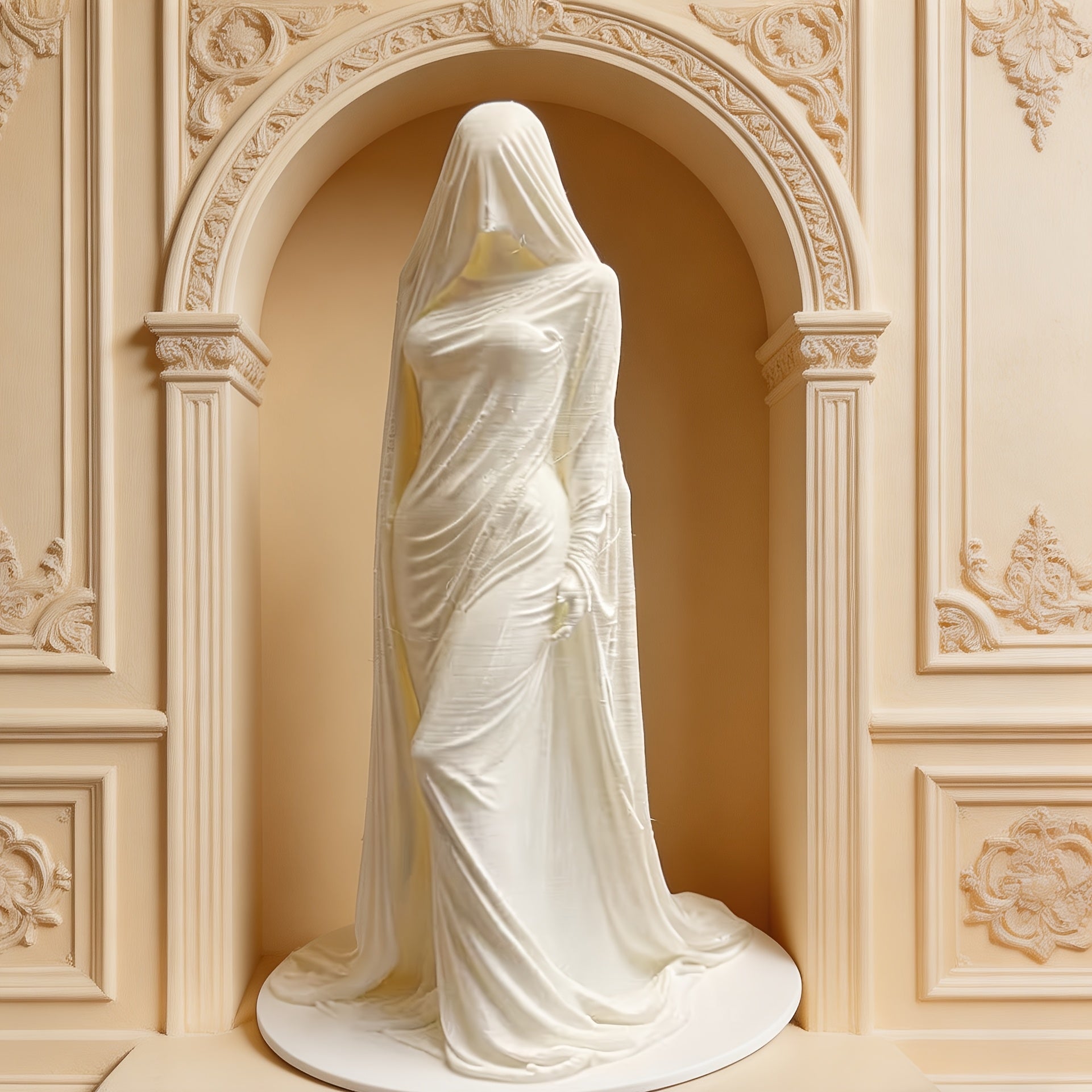 Tnessential Three-dimensional Masked Mysterious Lady Model Statue 3D Decor