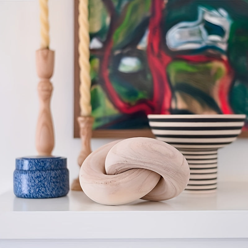 Tnessential Rustic Wooden Knot Sculpture 3D Decor