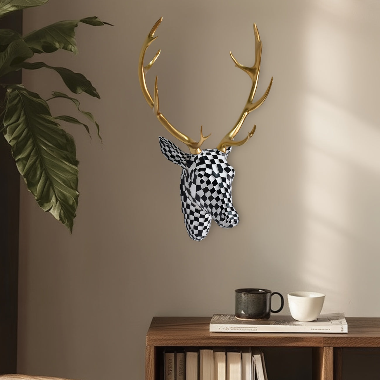 Tnessential Modern Mosaic Deer Head Wall Art 3D Decor