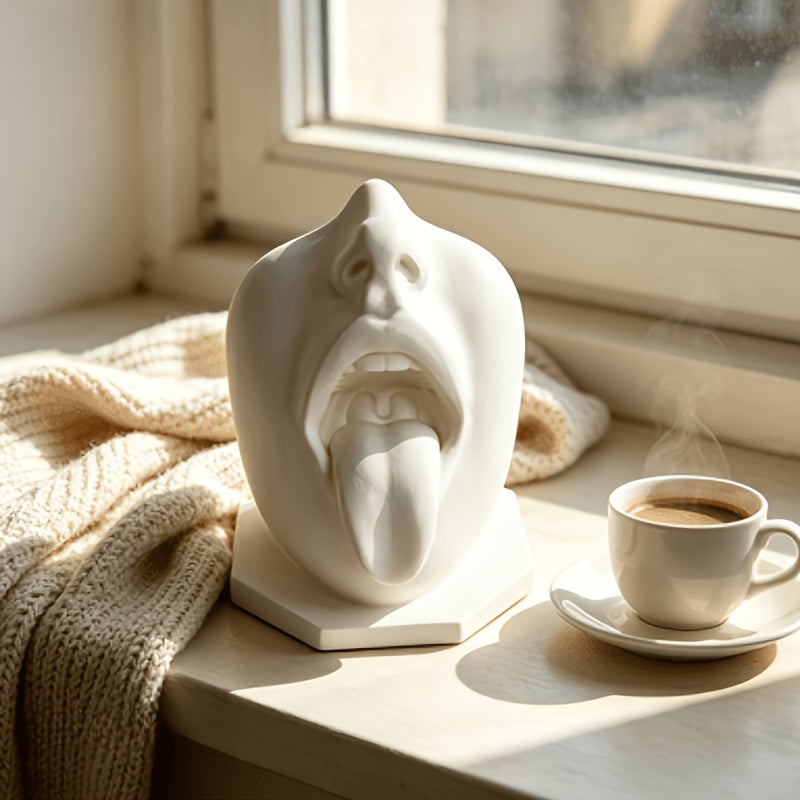 Tnessential Abstract Quirky Tongue-out Face Ornament 3D Decor