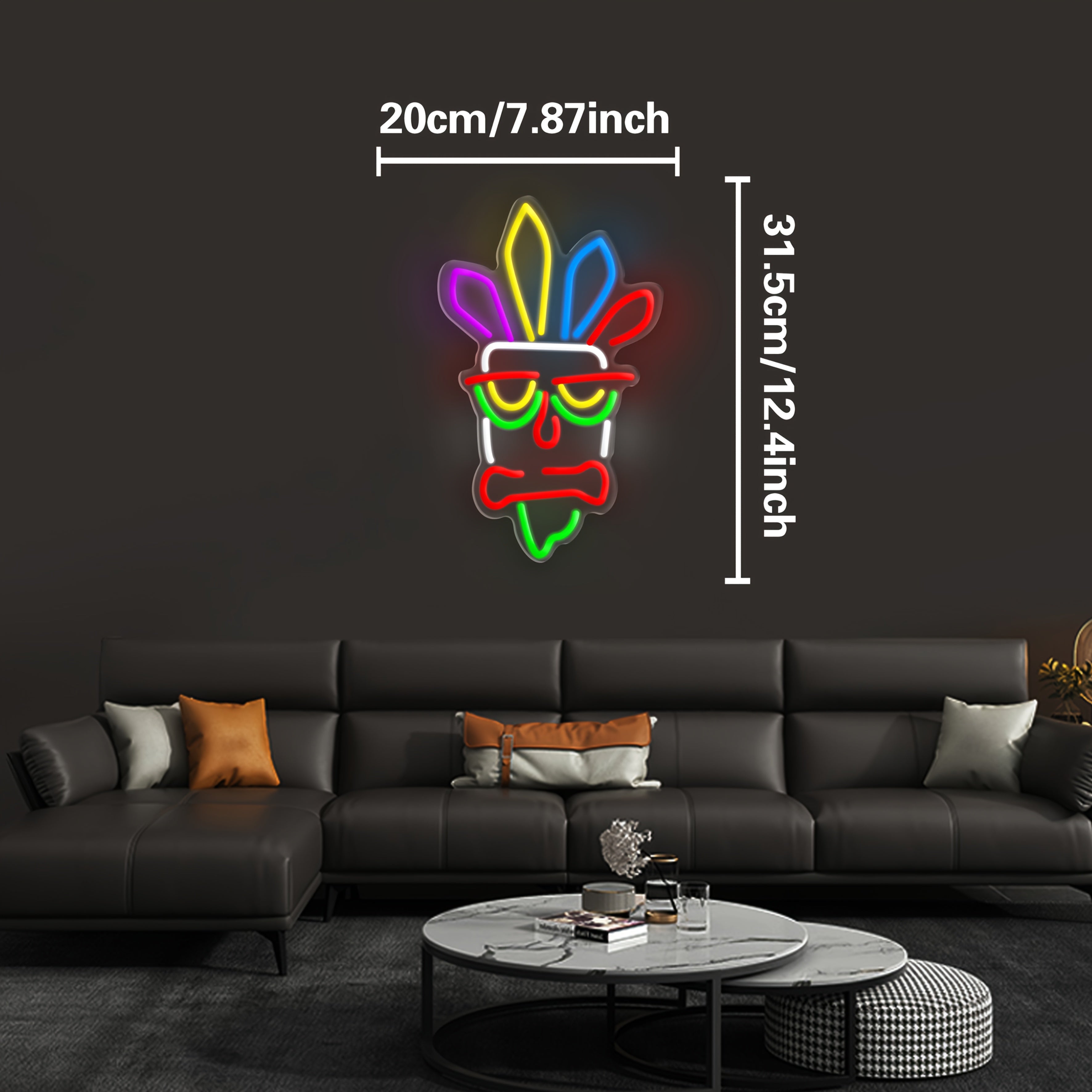 Tnessential Vibrant Tiki Mask Powered by USB with Ten Levels of 3D Decor