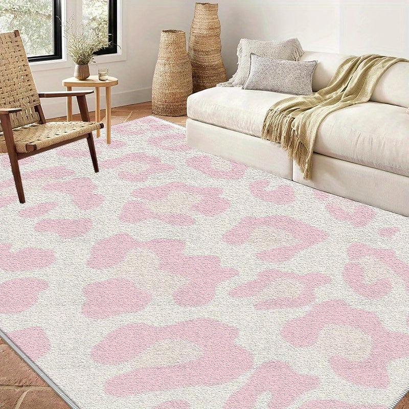 LIGHT PINK LEOPARD PRINT RUG view 5