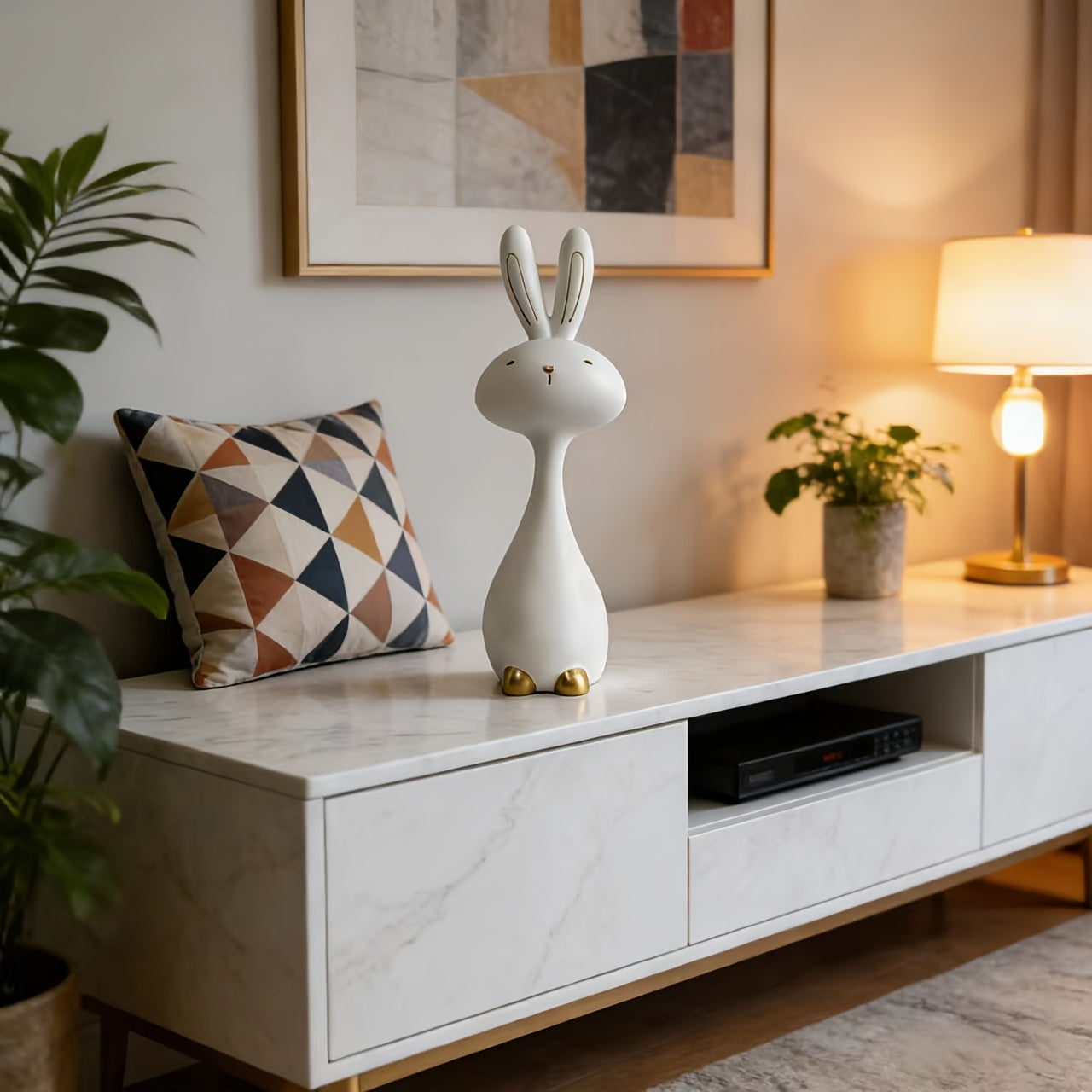 Tnessential Light Luxury Easy Golden-footed Rabbit Sculpture Decoration 3D Decor