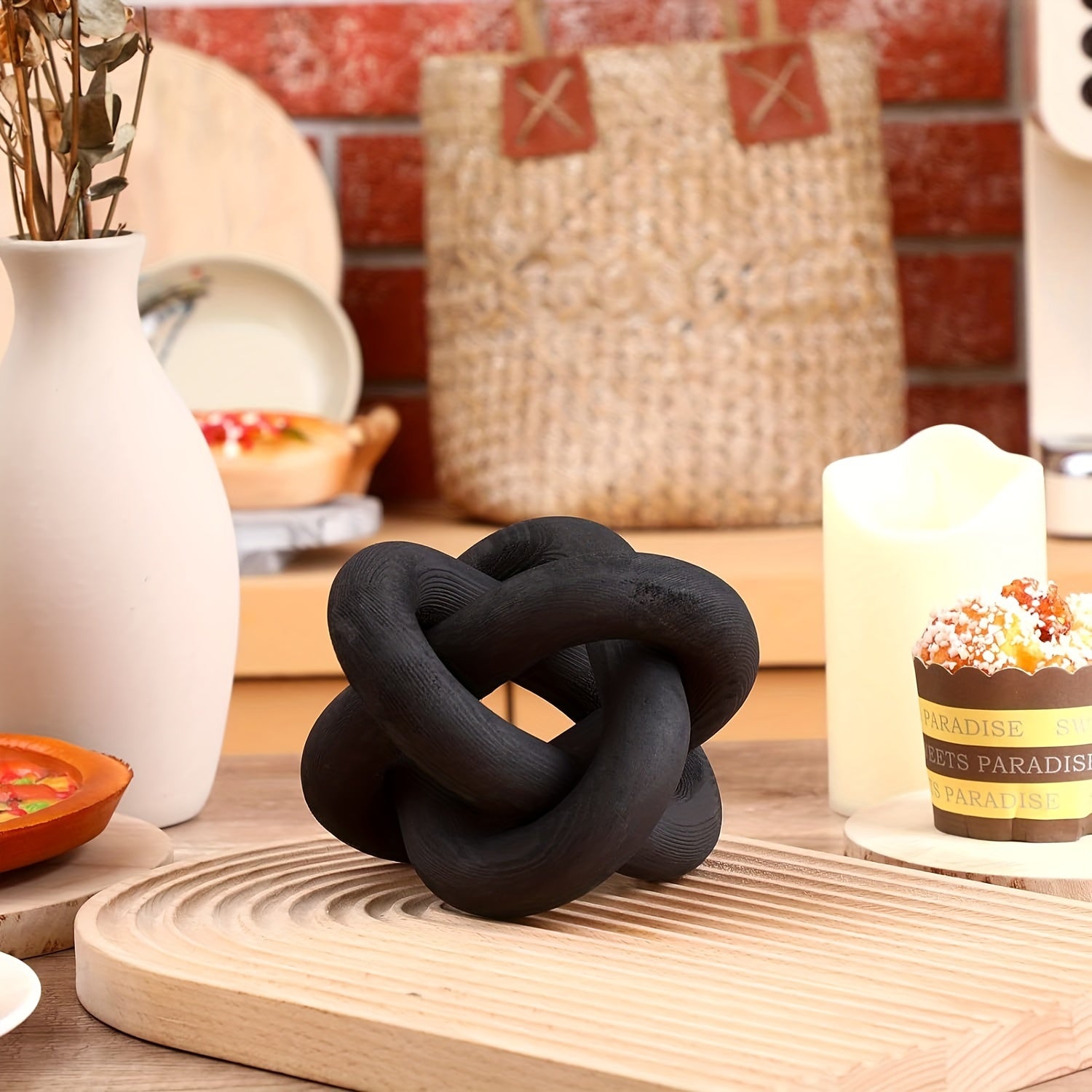 Tnessential Farmhouse Decorative Wooden Chain 3D Decor