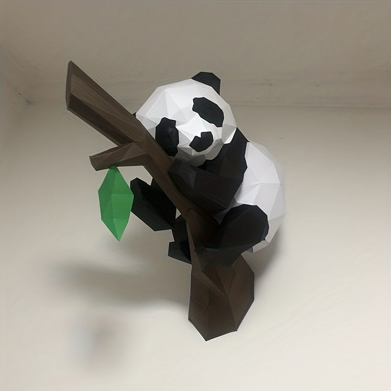 Tnessential Cm Papercraft Panda on the Tree Paper Model 3D Decor