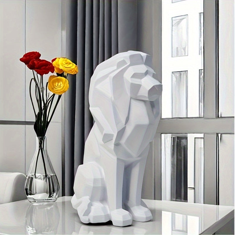 Tnessential Geometric Lion Statue 3D Decor