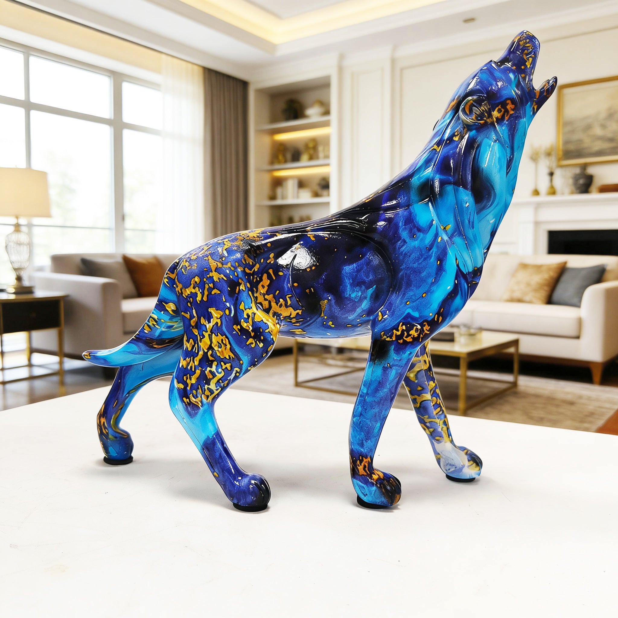 Tnessential Large Size Wolf Statue Ornament 3D Decor