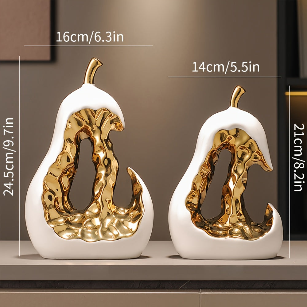 Tnessential Modern Abstract Ceramic Pear High-end Decoration Soft 3D Decor