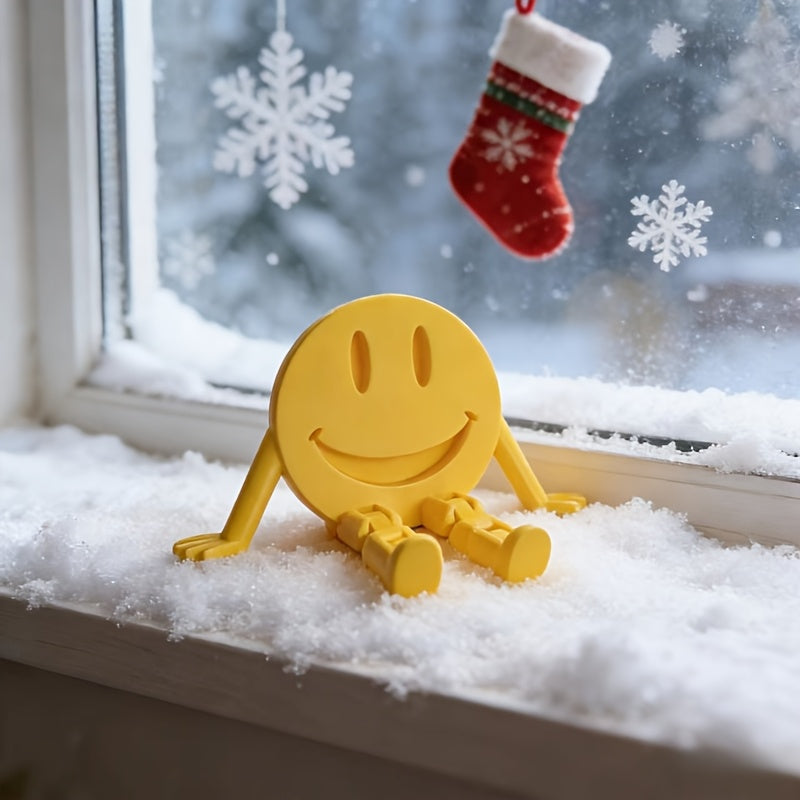 Tnessential Small Yellow Smiley Face Ornament for Your Desk 3D Decor