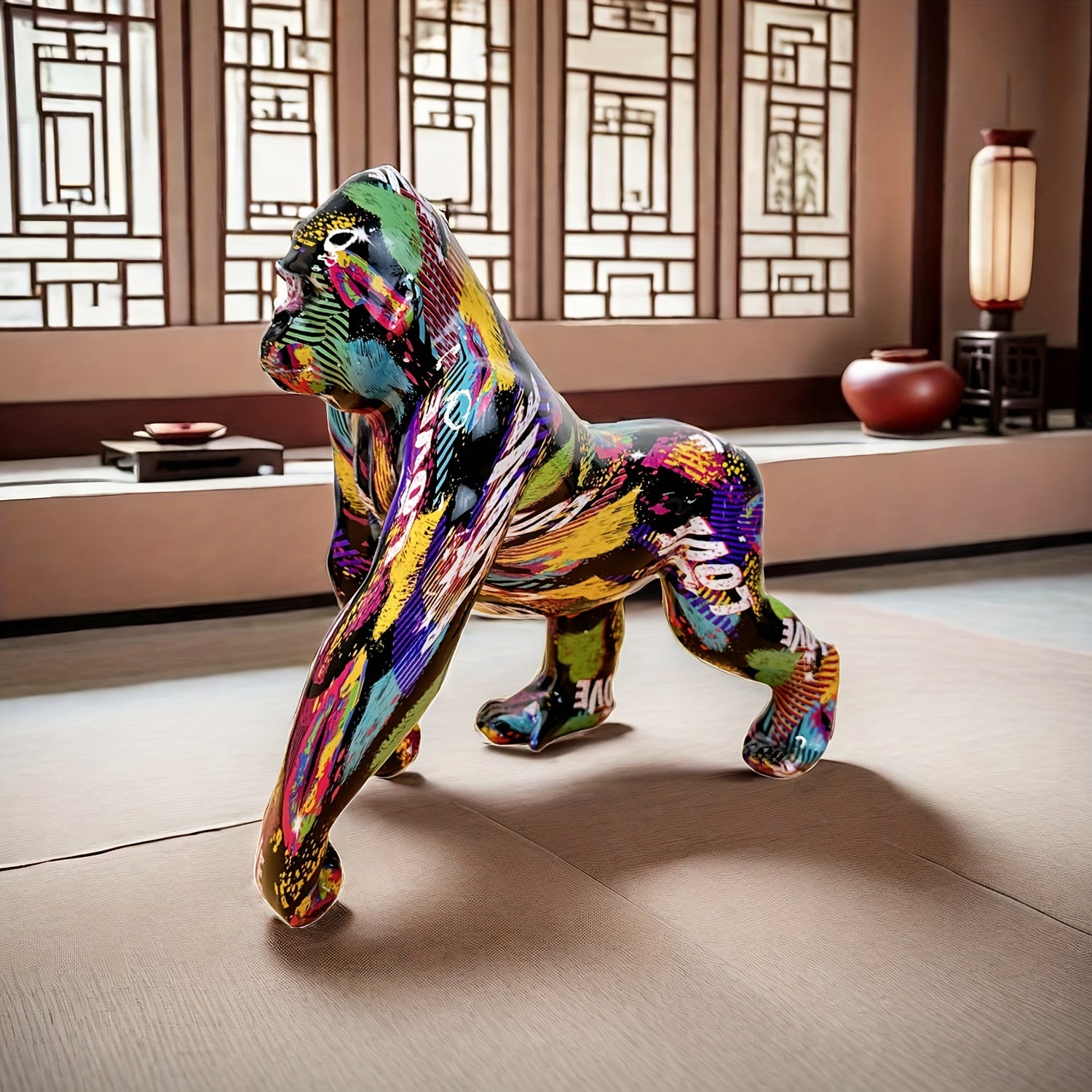 Tnessential Graffiti Gorilla Ornament 3D Decor